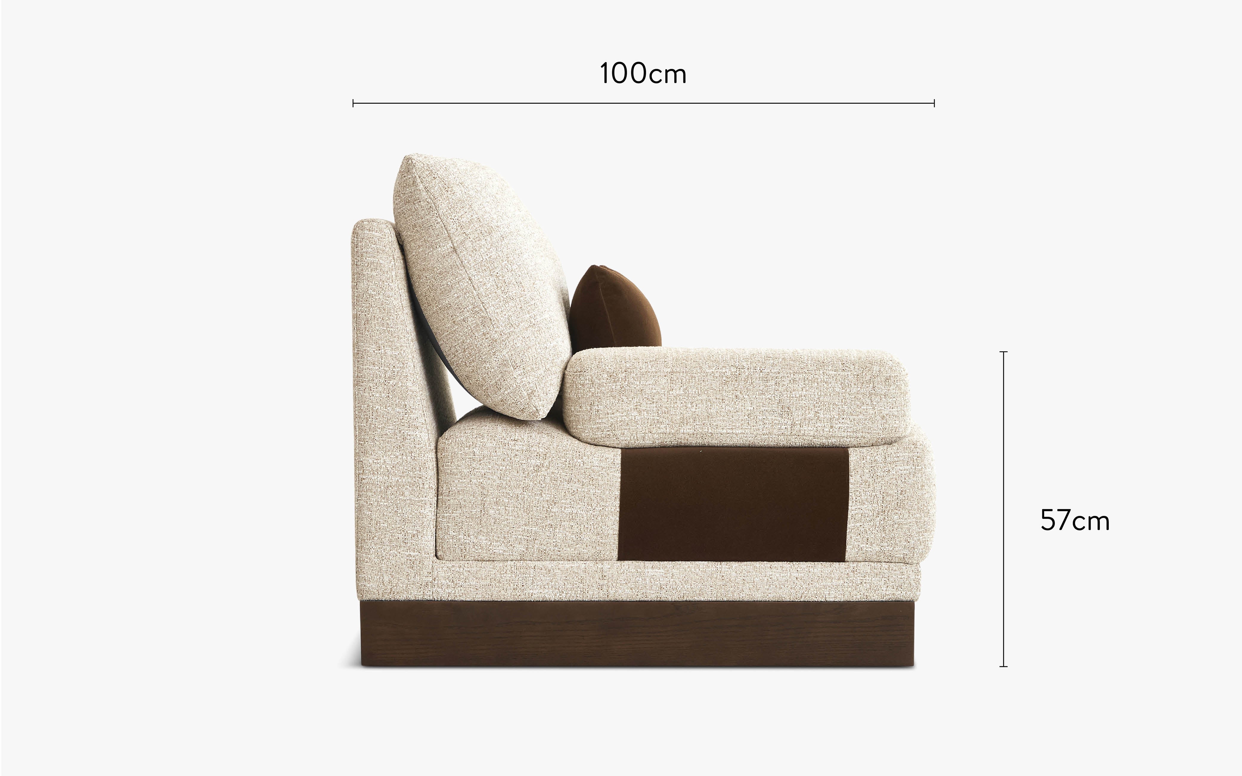 dimensions module fauteuil accoudoir gauche roman NV Gallery côté