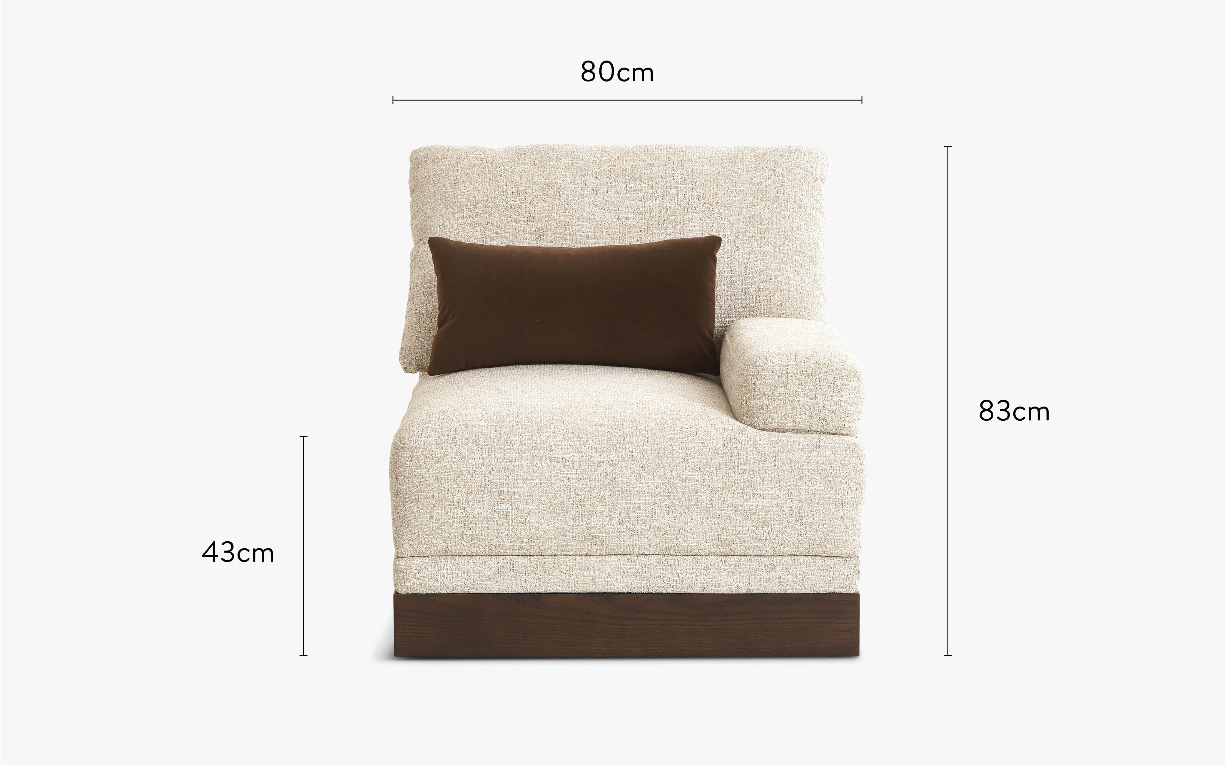 dimensions module fauteuil accoudoir droit roman NV Gallery