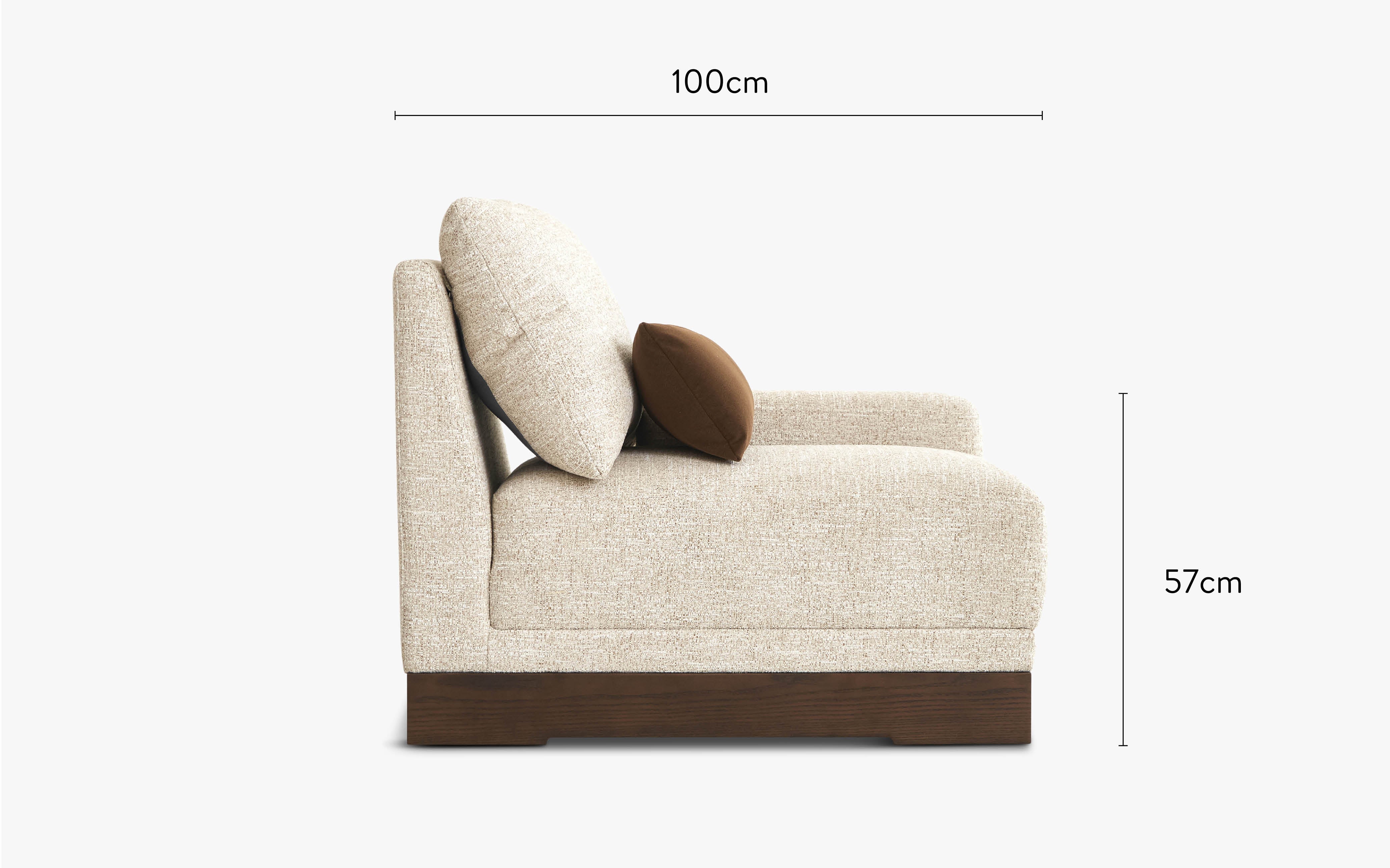 dimensions module fauteuil accoudoir droit roman NV Gallery côté