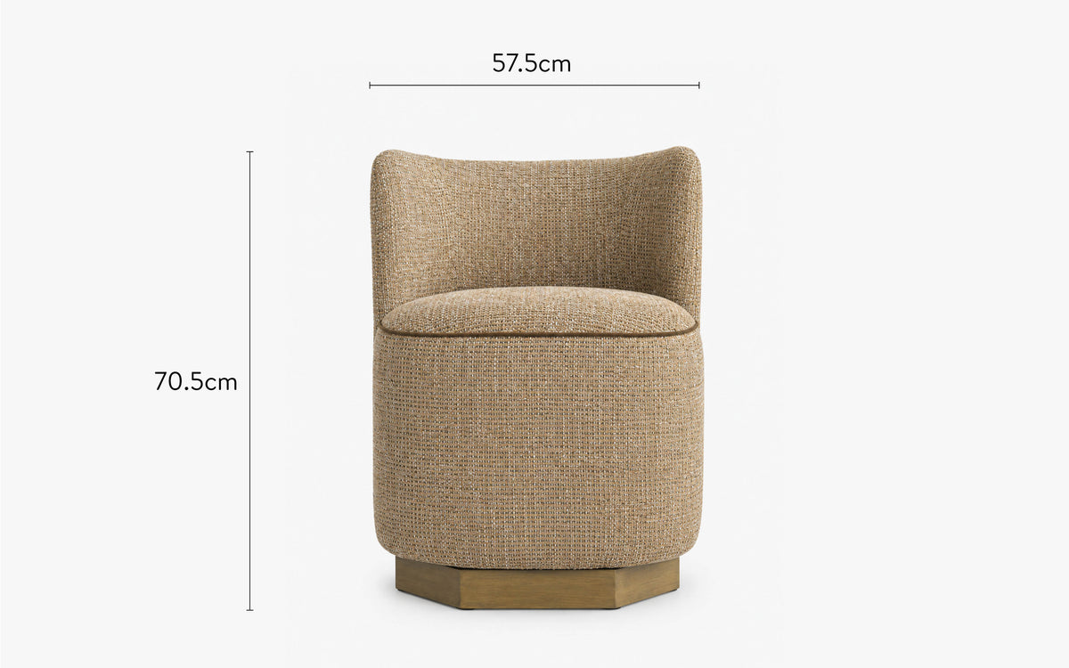 dimensions fauteuil alyss tweed taupe sésame