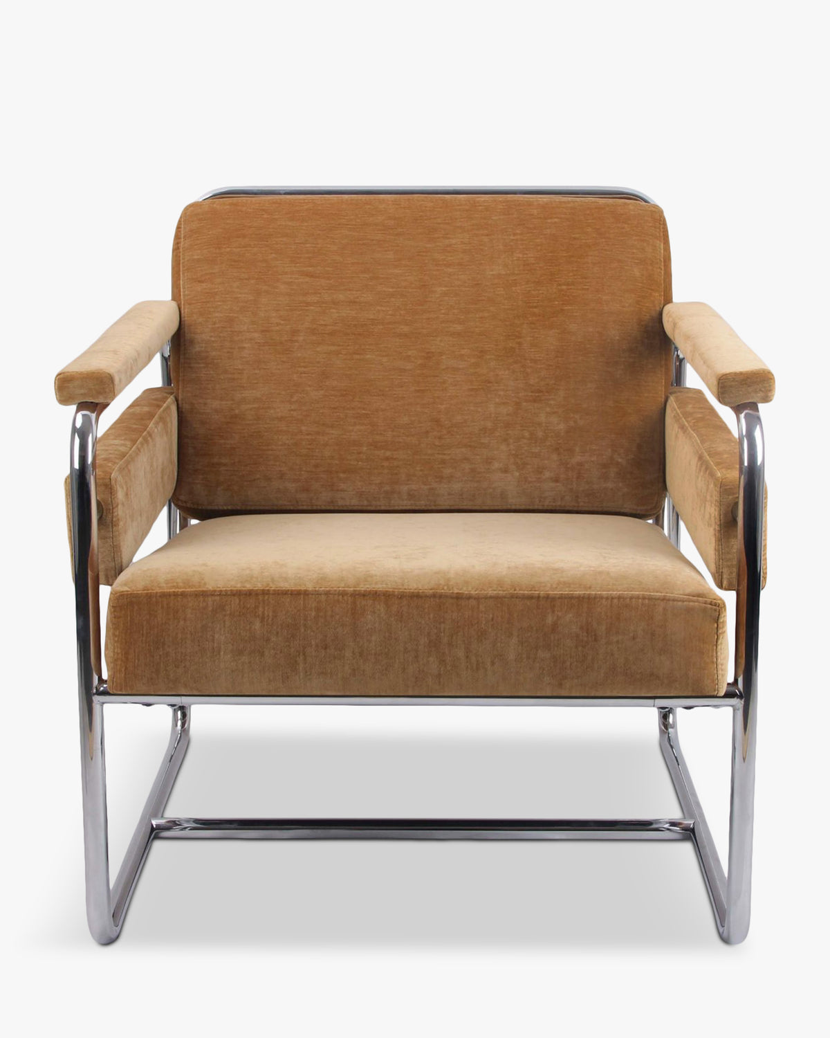 Fauteuil Kyle - velours marron taupe - vue de face
