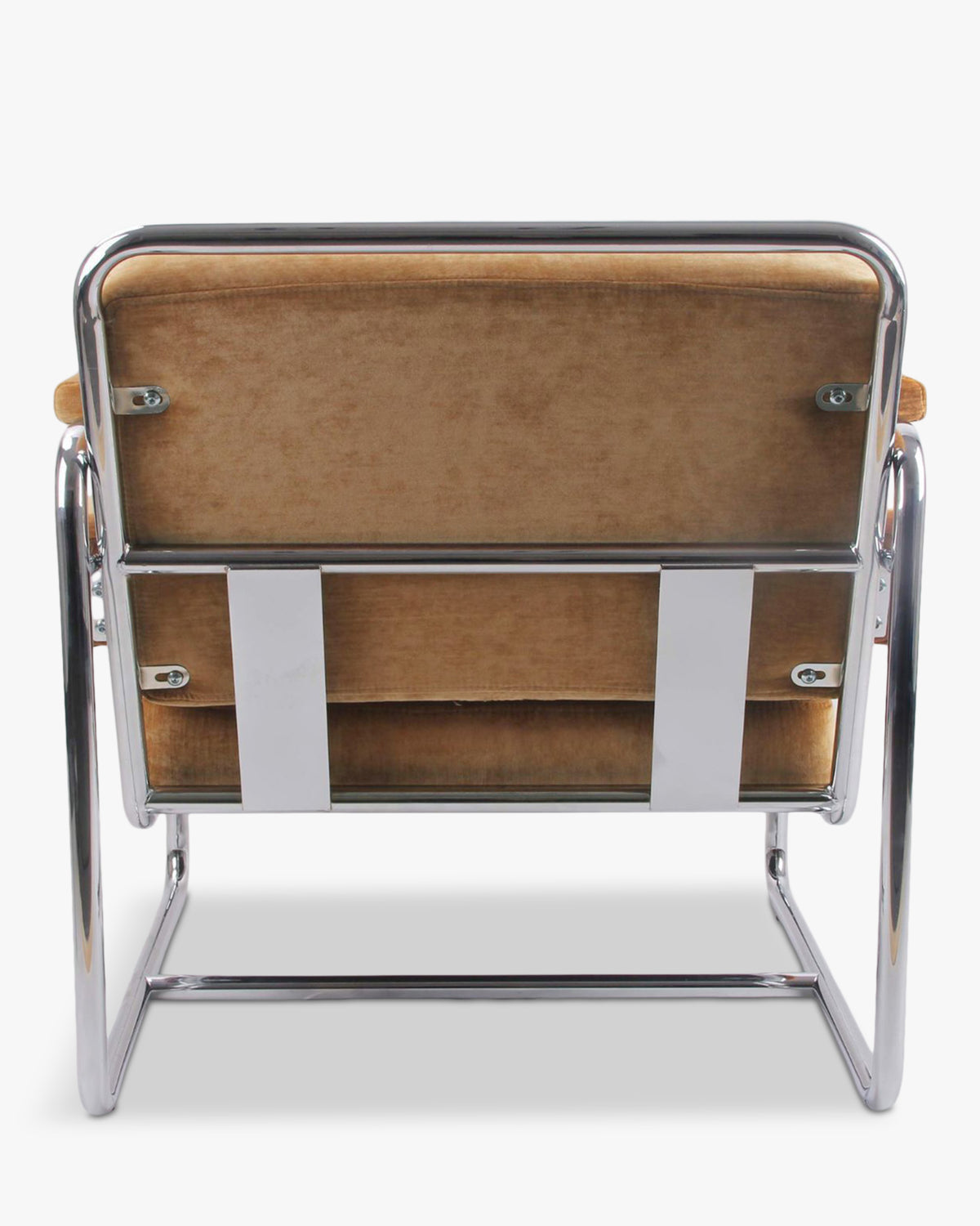 Fauteuil Kyle - velours marron taupe - vue de dos, trois-quarts