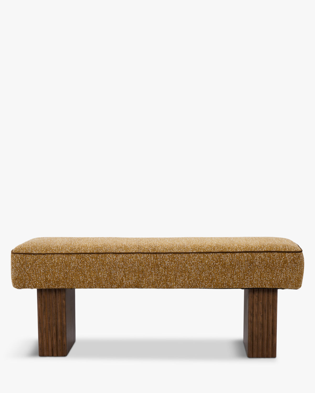 Banc Ambery - NV GALLERY - tweed ligné marron doré beige - vue de face