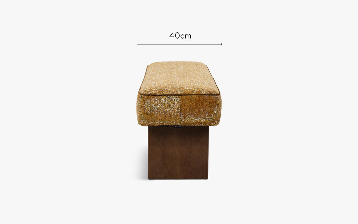 dimensions côté banc ambery Tweed ligné marron doré beige