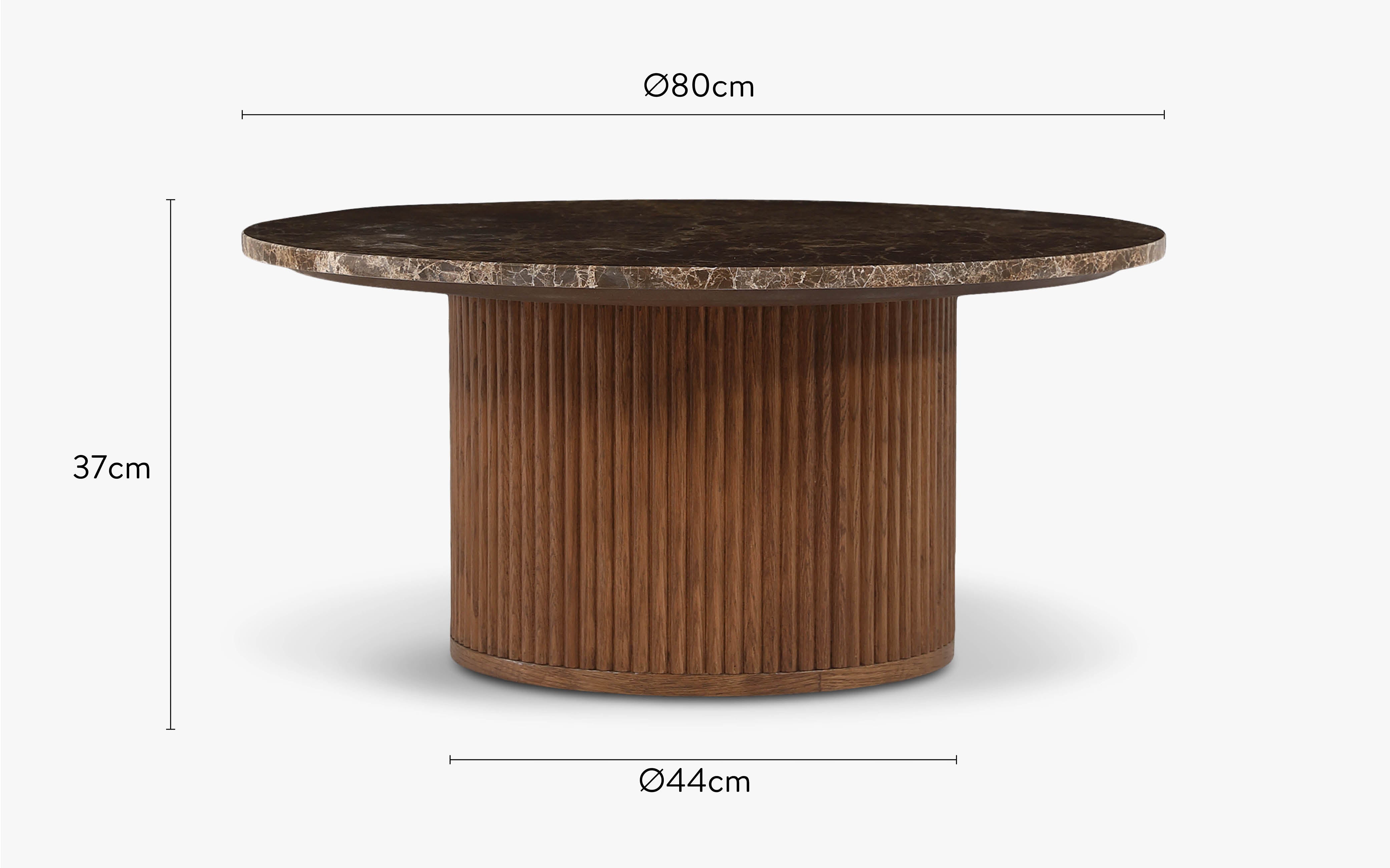 dimensions table basse oviedo marbre Dark emperador - NV Gallery