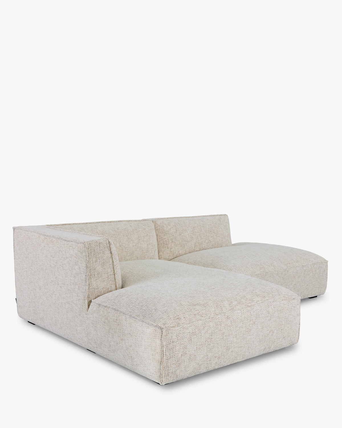 Canapé d'angle gauche Auster - tweed beige moucheté - vue de trois-quarts