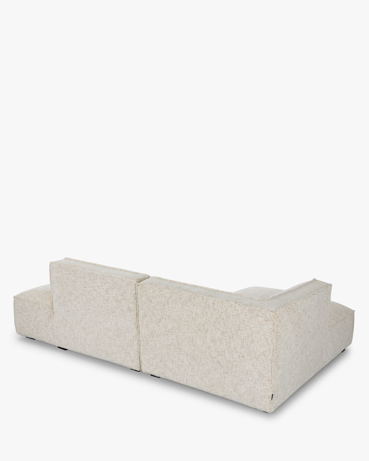 Canapé d'angle gauche Auster - tweed beige moucheté - vue de dos