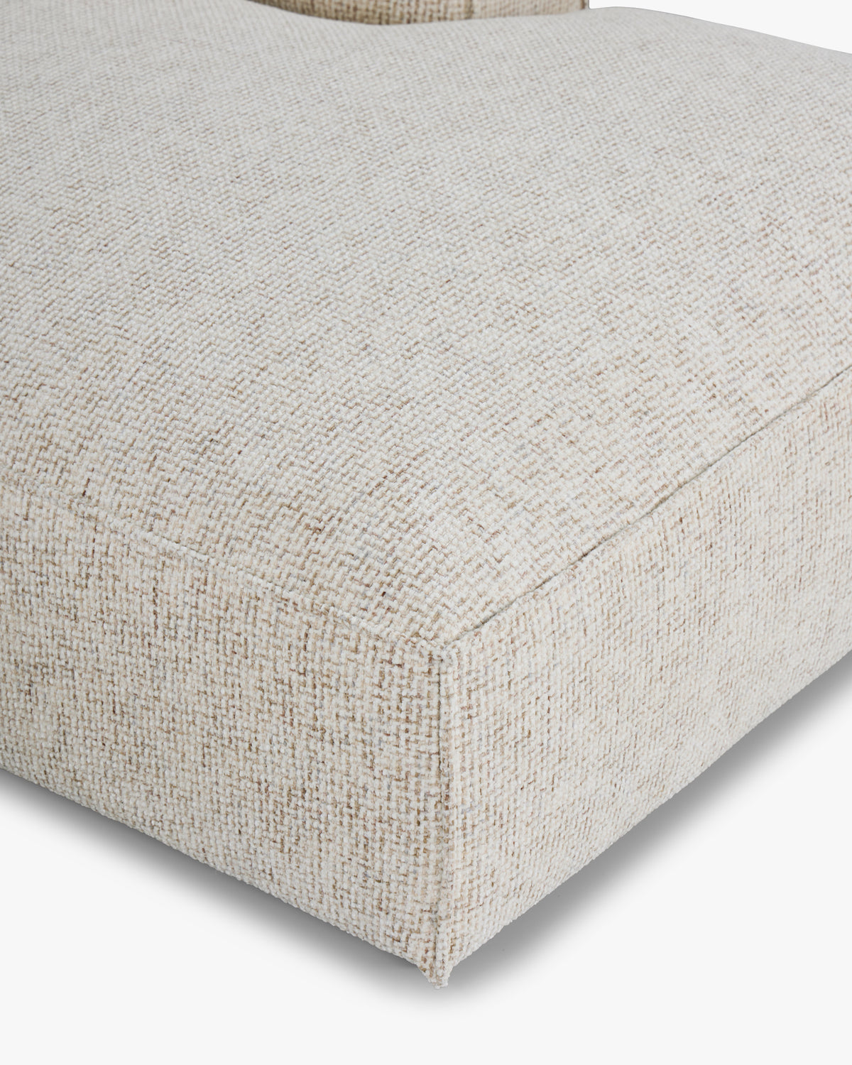 Canapé d'angle droit Auster - tweed beige moucheté - texture tissée en macro