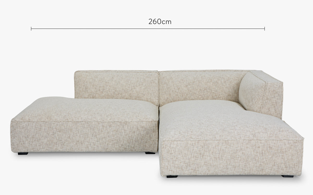 dimension canapé angle droit auster tweed beige moucheté