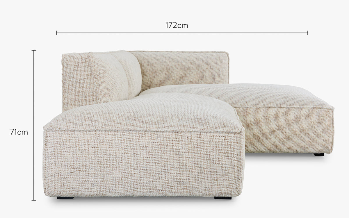 dimensions côté canapé angle droit auster tweed beige moucheté