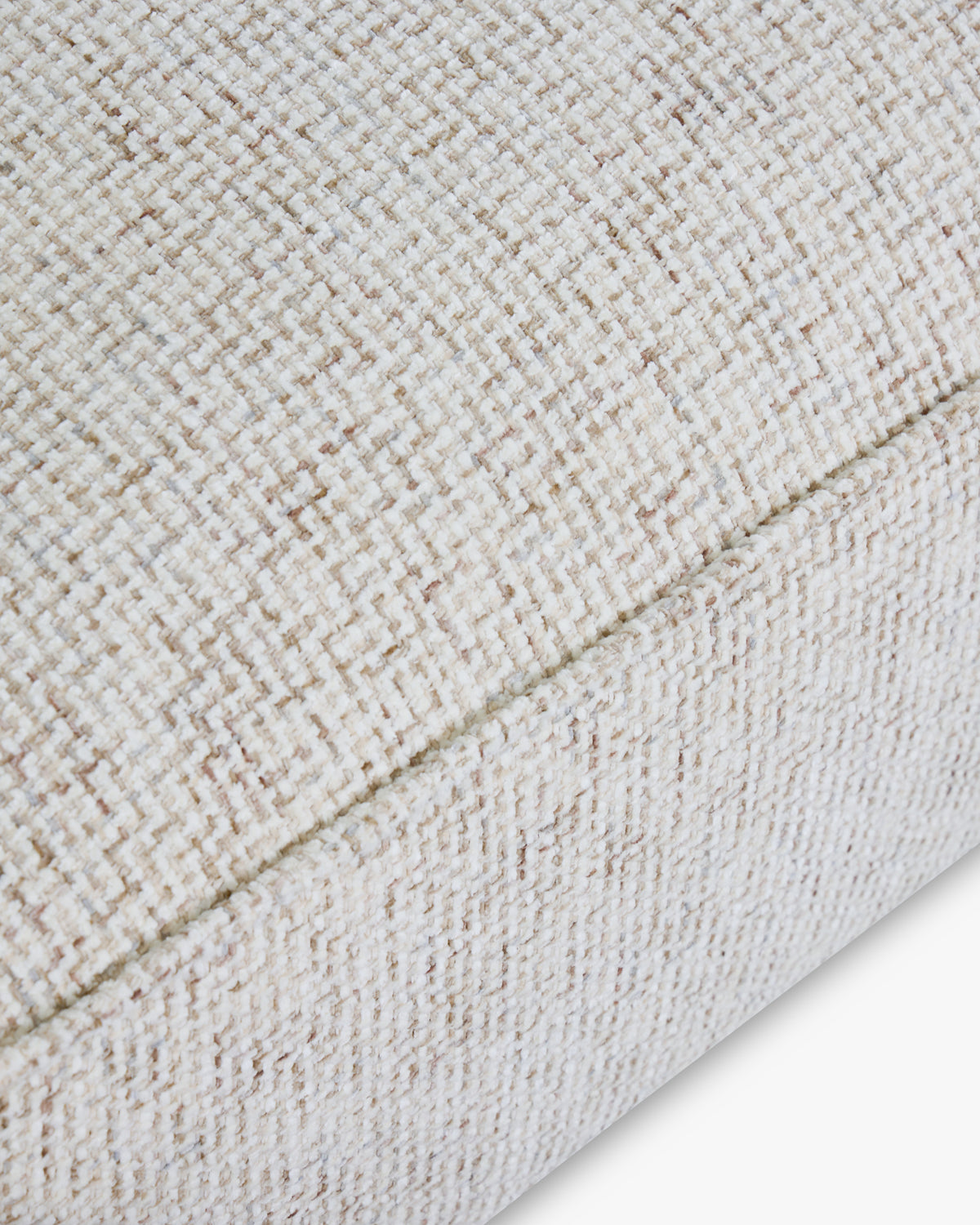 Canapé 3 places d'angle gauche Auster - tweed beige moucheté - accoudoir en gros plan