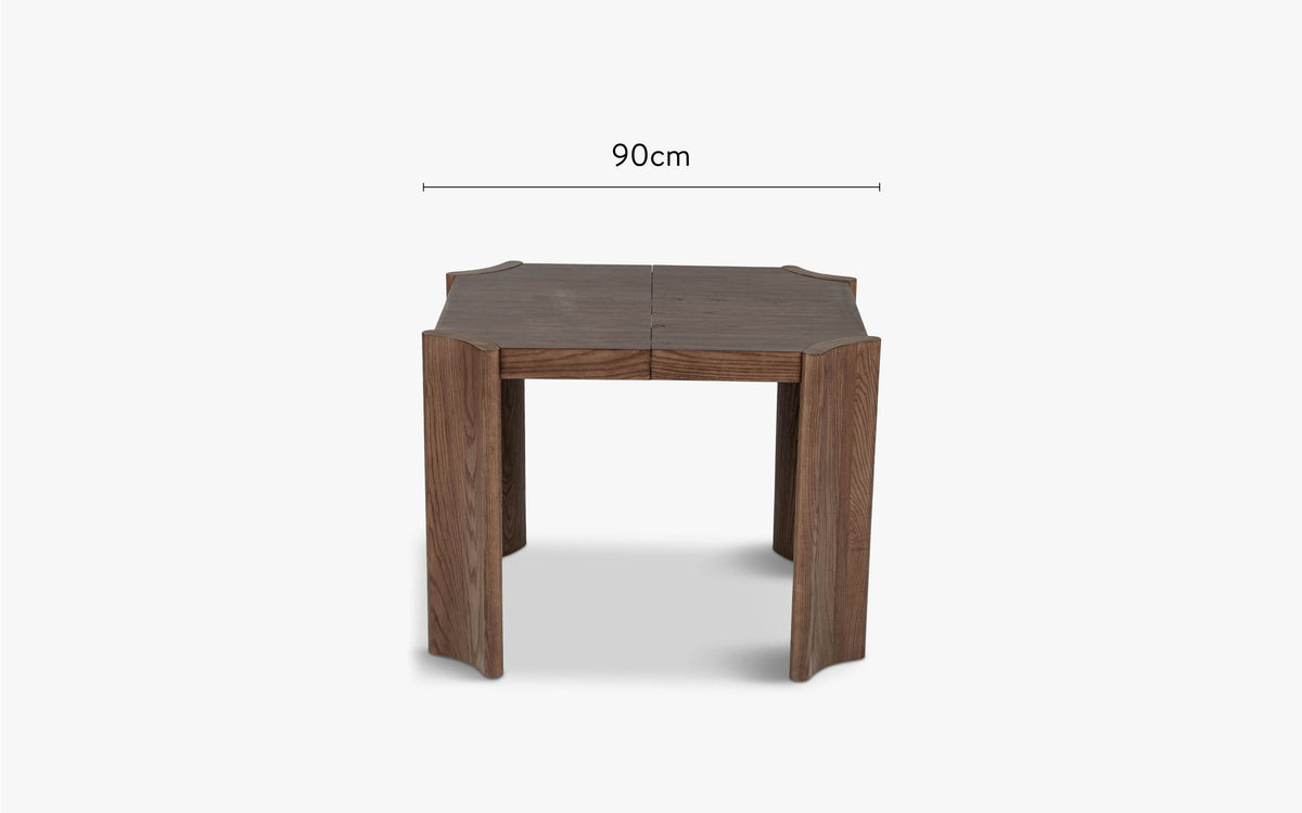 dimensions côté table à manger extensible mirage chêne massif teinte noyer