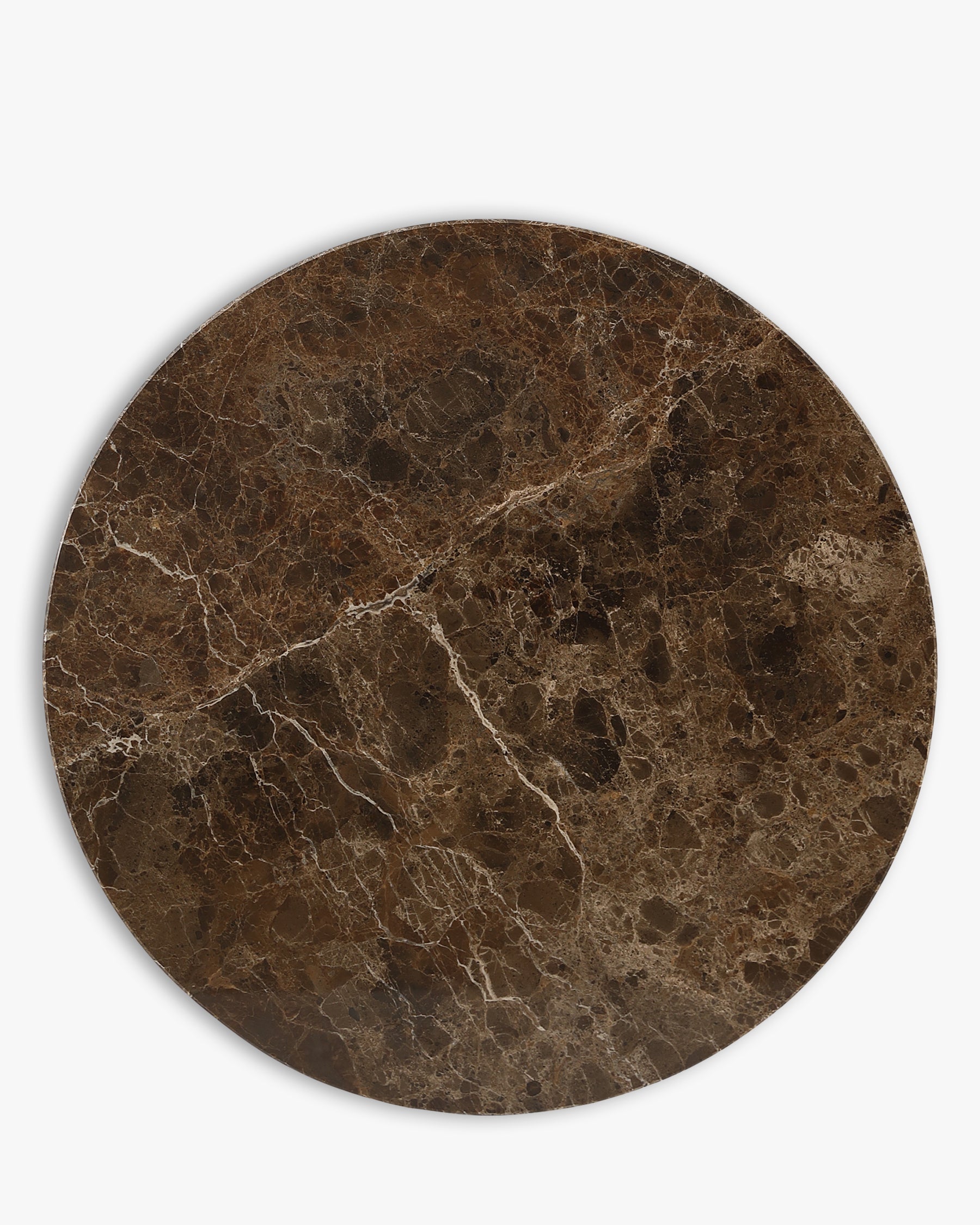 Table d'appoint Oviedo - marbre dark emperador - plateau vu de dessus