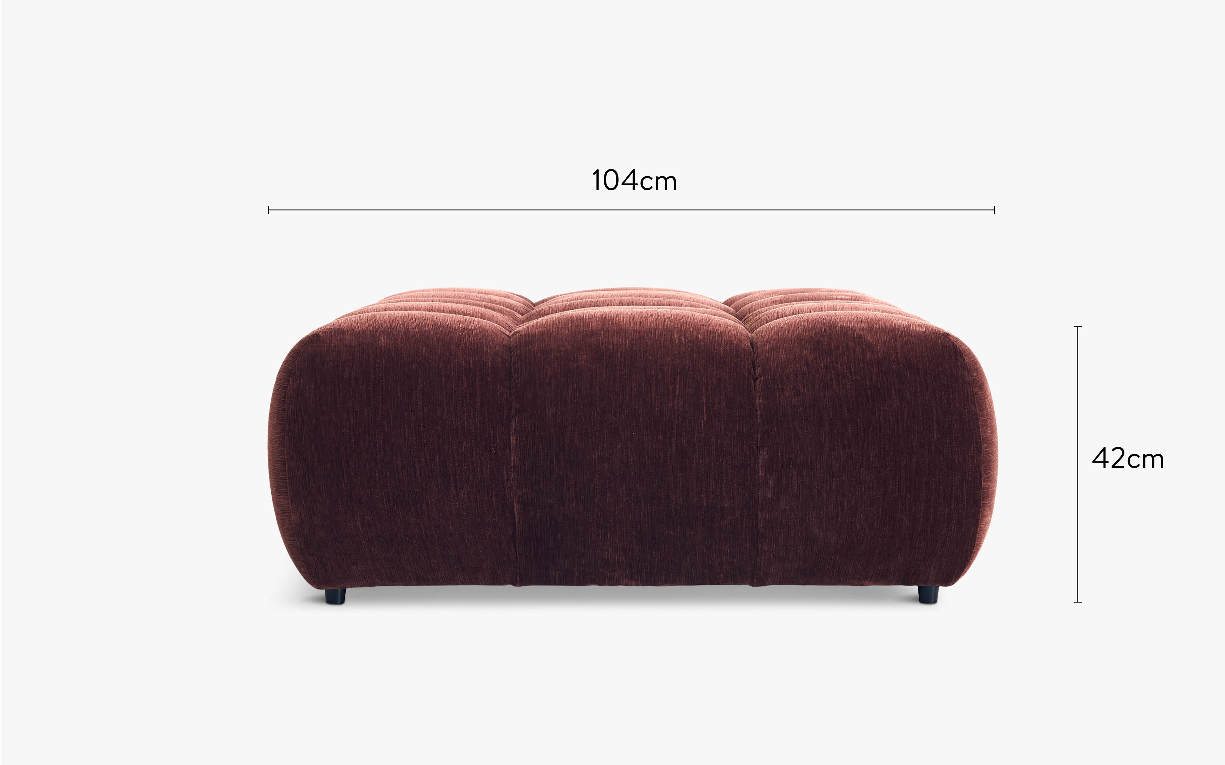 dimensions module pouf waffle bordeaux NV Gallery